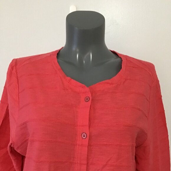 Habitat 3/4 Sleeve Button Front Lagenlook Top Size L - Picture 2 of 11